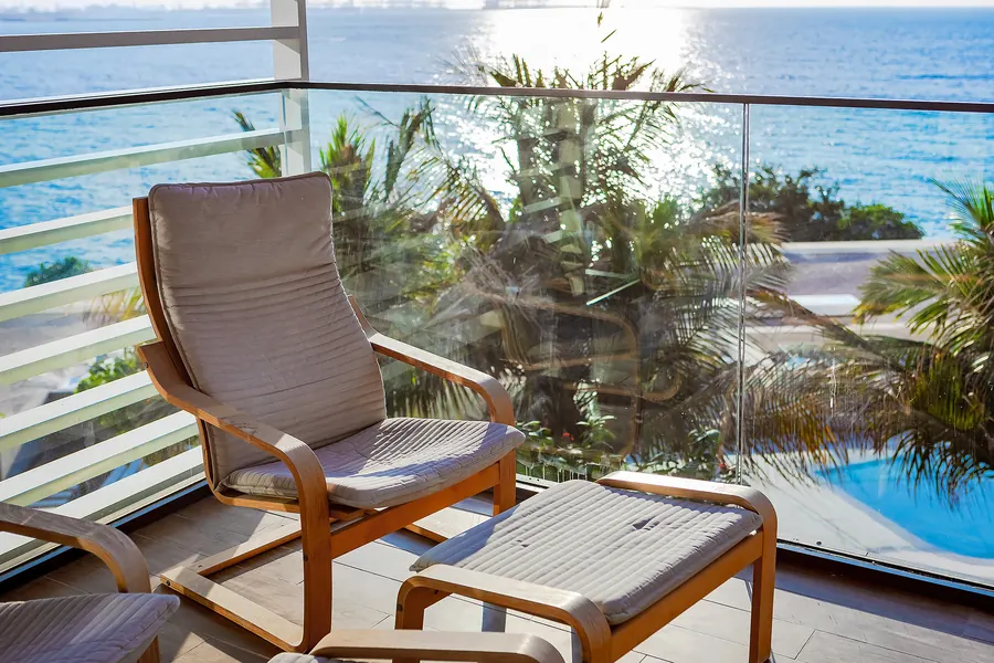 Sea-view balcony at Bluewaters Residences
