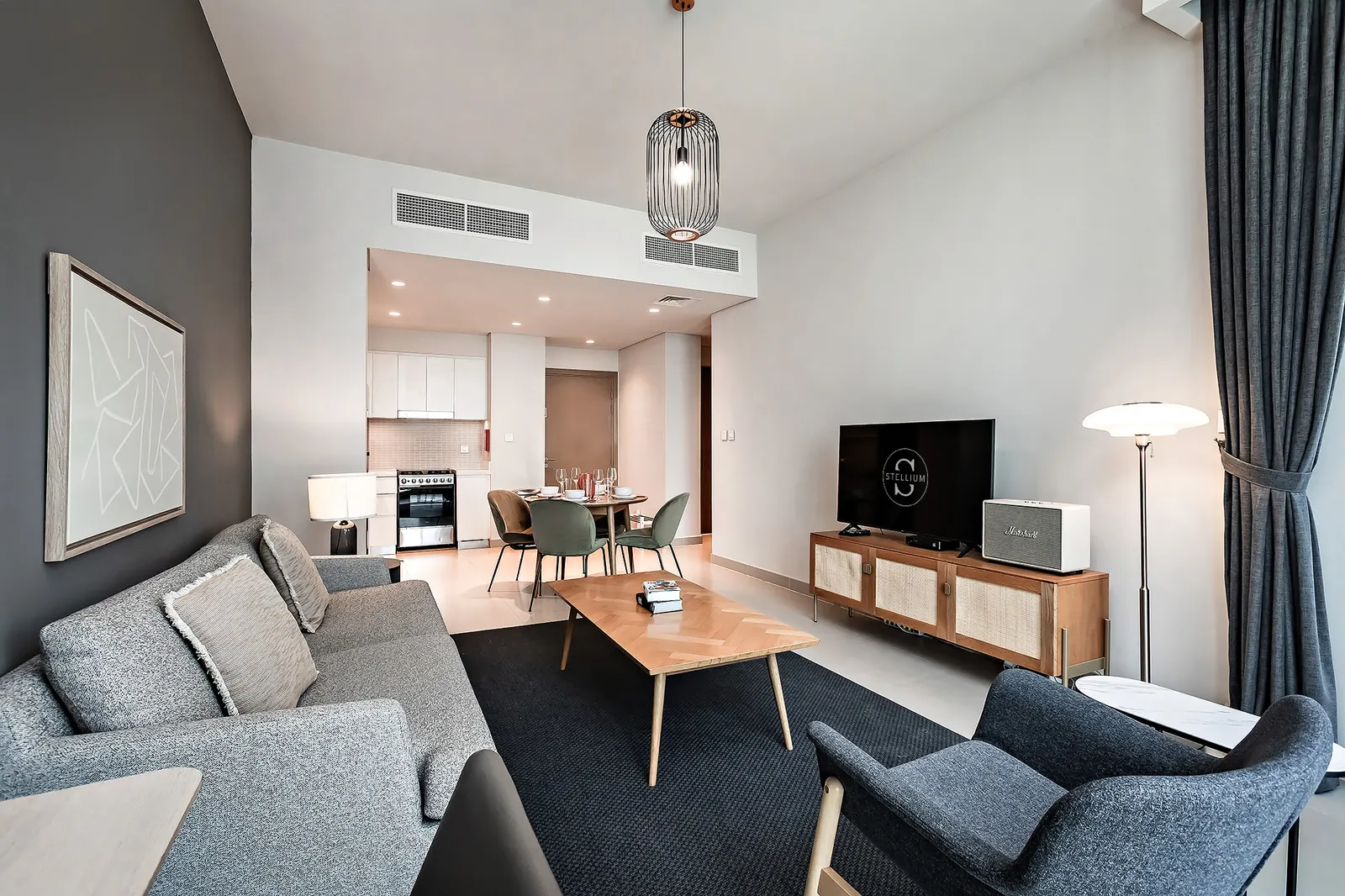 Living room of a Stellium apartment in Harbour Gate, Creek Harbour